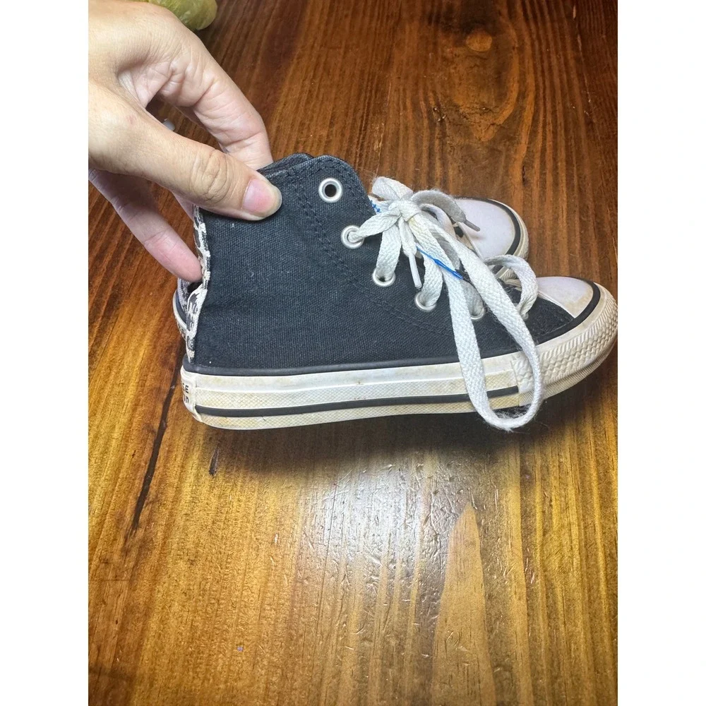 Converse Chuck Taylor All Star High Top Leopard Print Black Kids Shoes 667206F
